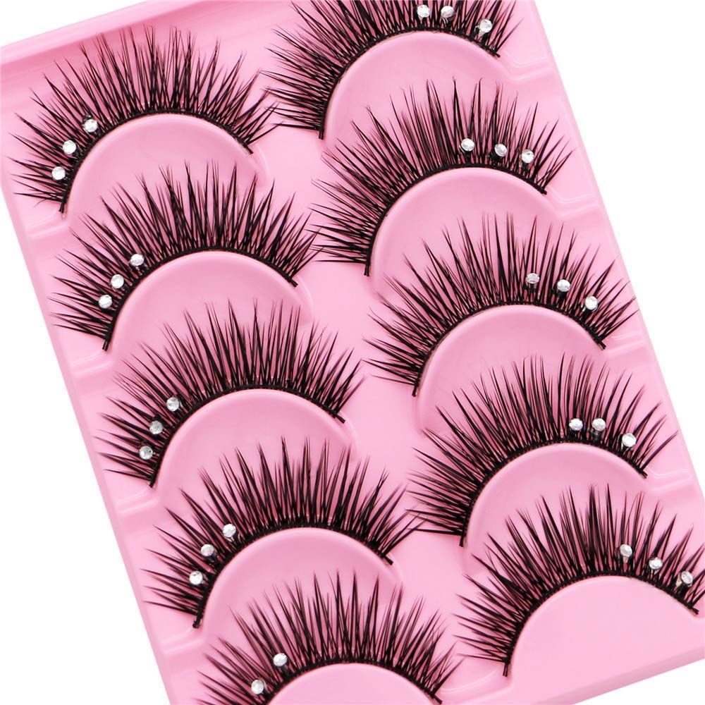Eyelash Extension For Big Eyes - Lasting Thick Cross Lash Shiny Rhinestone