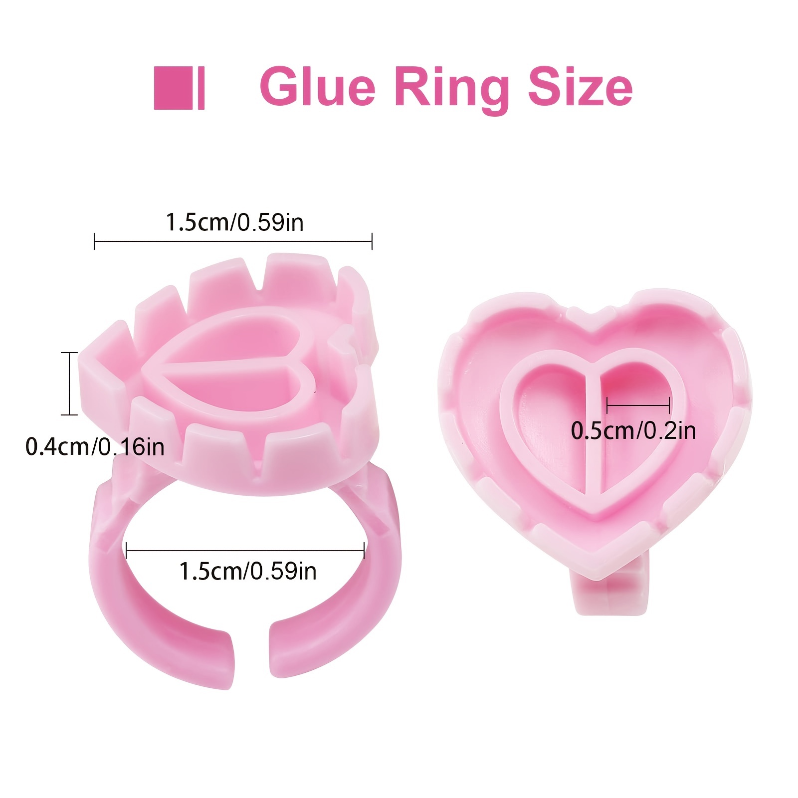 100PCSHeart Eyelash Glue Rings - Eyelash Extension Guide recension och pris