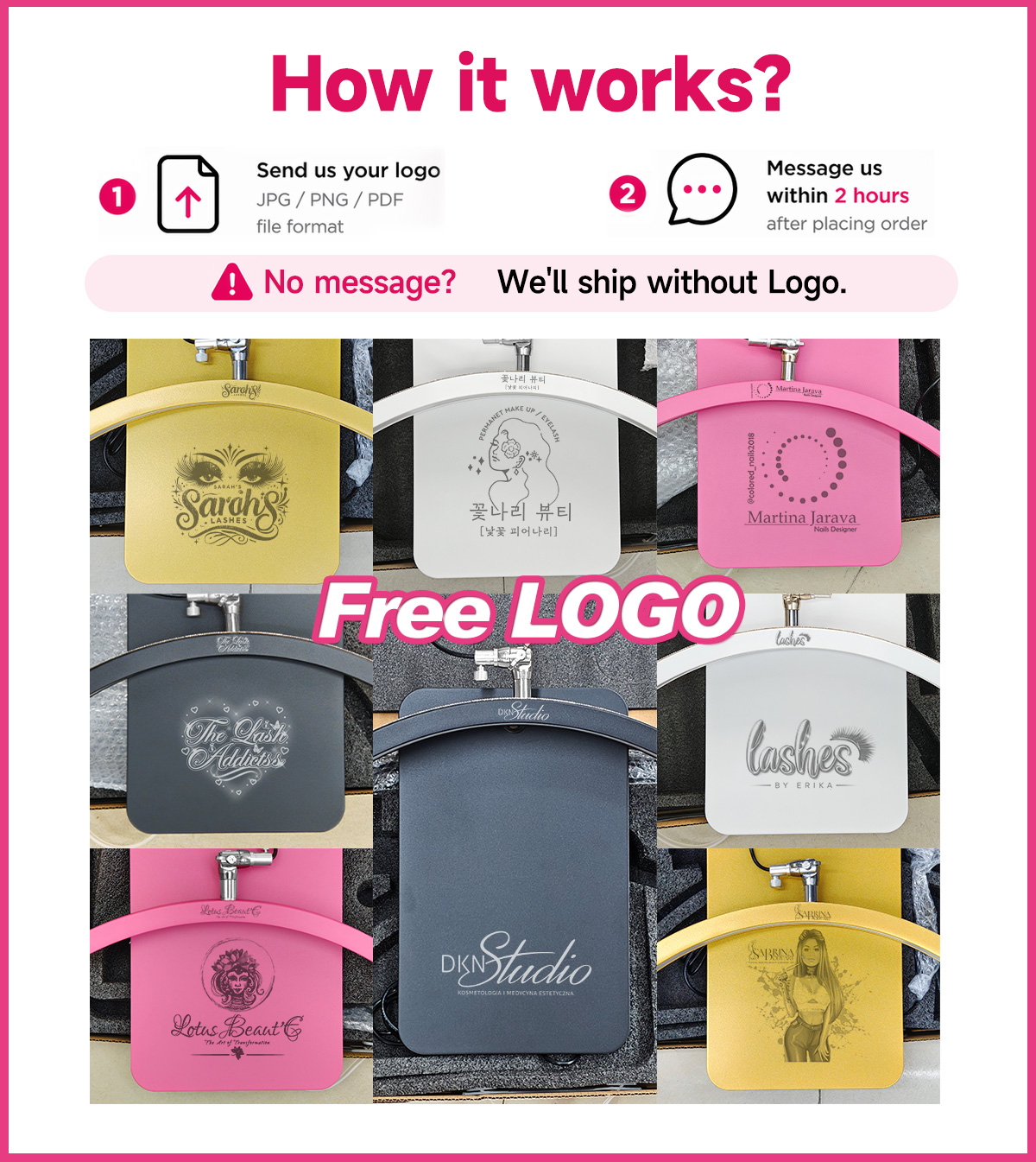 Free LOGO Hidden Cable LED Hal - Eyelash Extension No 11 recension och pris