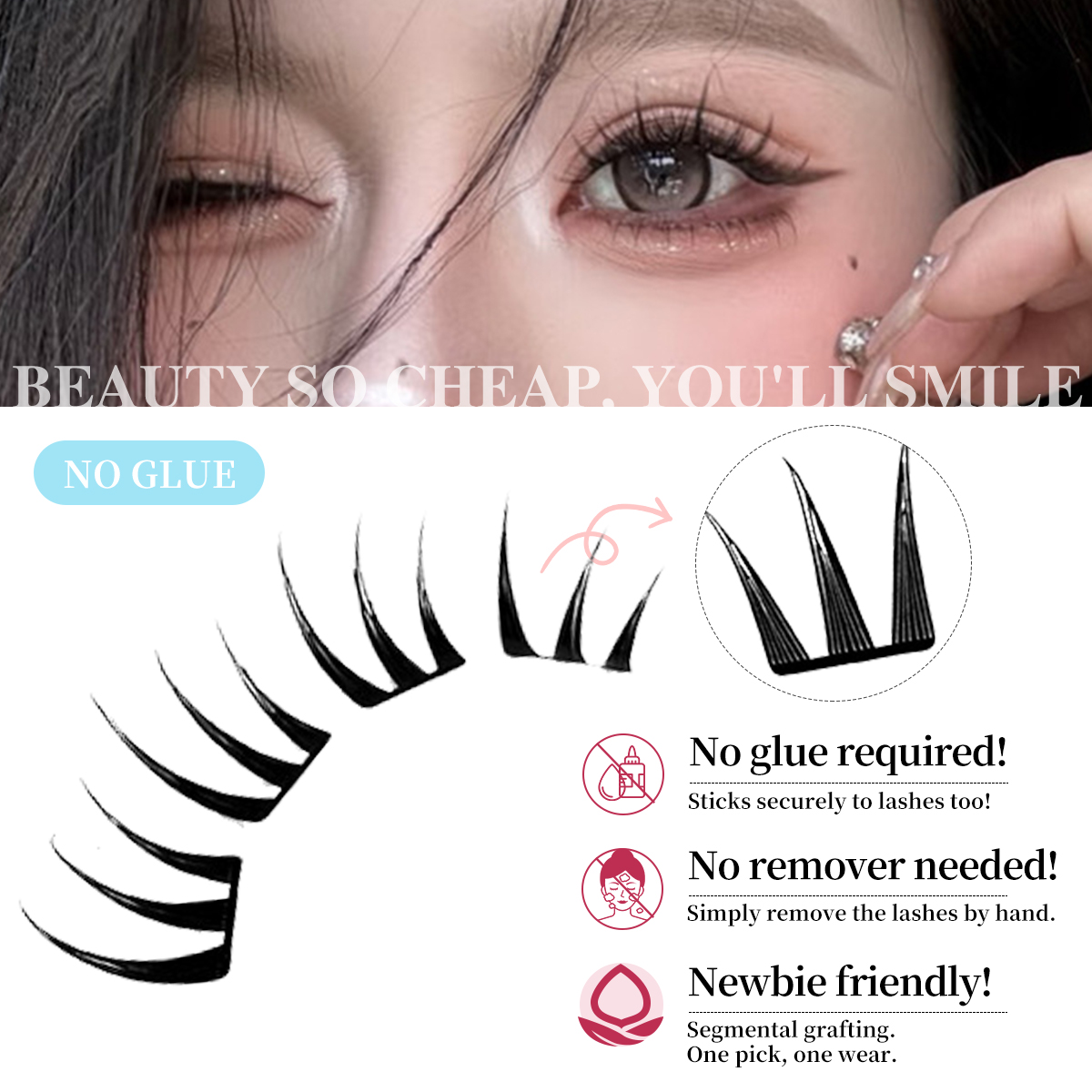 80 Cluster No-Gule Fairy False - Eyelash Extension No 10 recension och pris