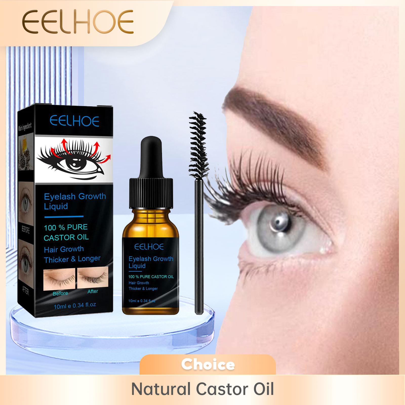 Castor Oil Eyelash Growth Seru - Eyelash Extension Human Hair recension och pris