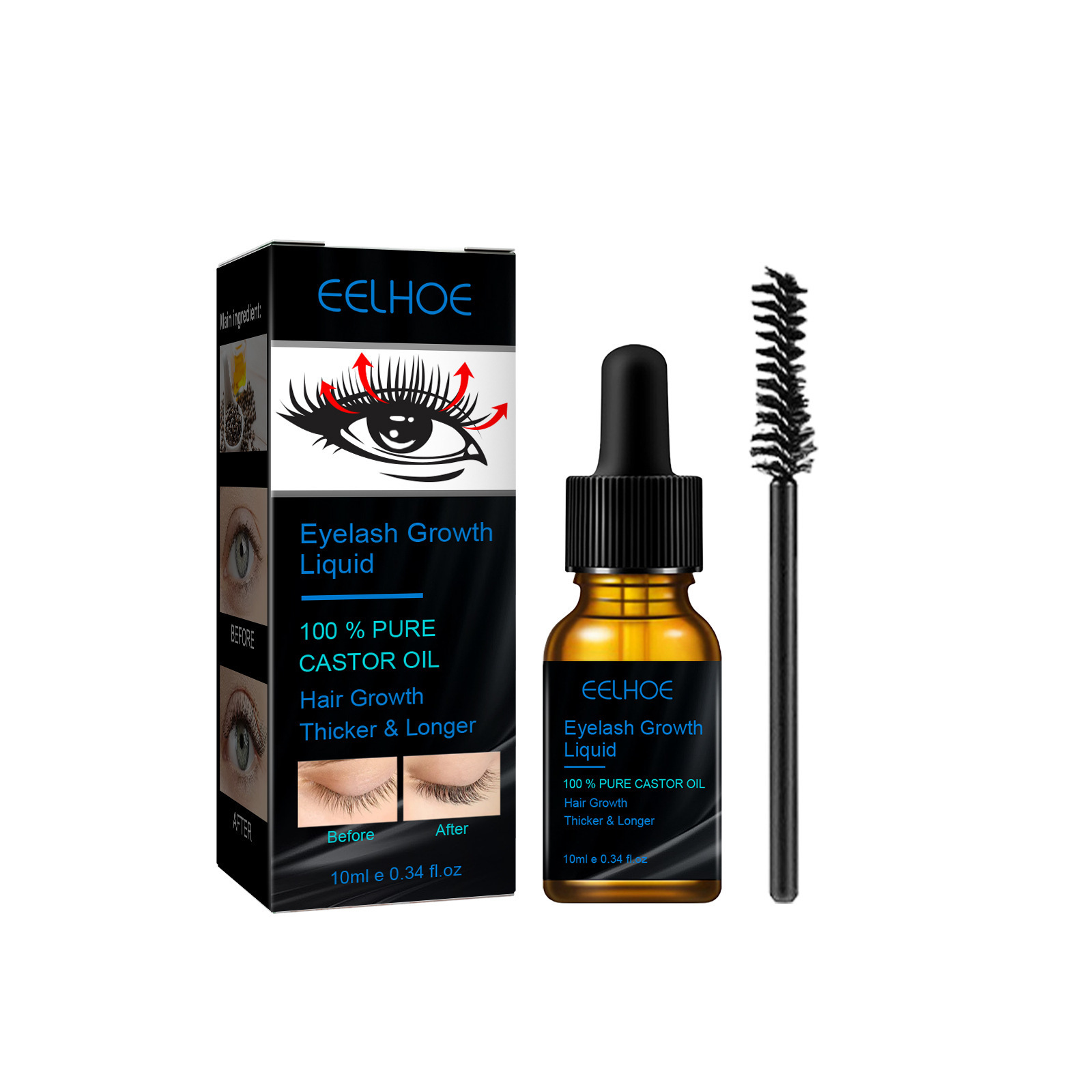 Castor Oil Eyelash Growth Seru - Eyelash Extension Human Hair recension och pris