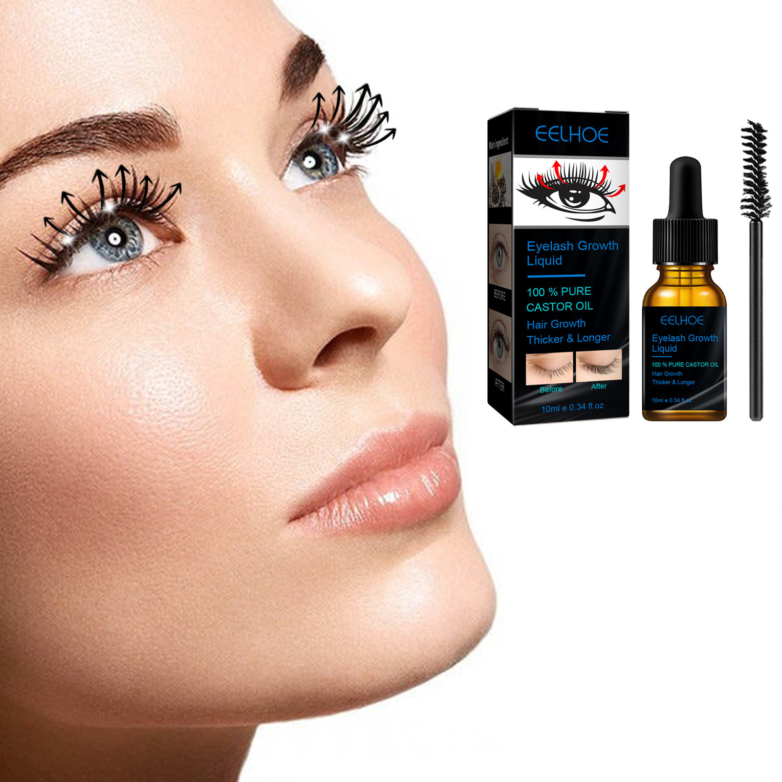Castor Oil Eyelash Growth Seru - Eyelash Extension Human Hair recension och pris