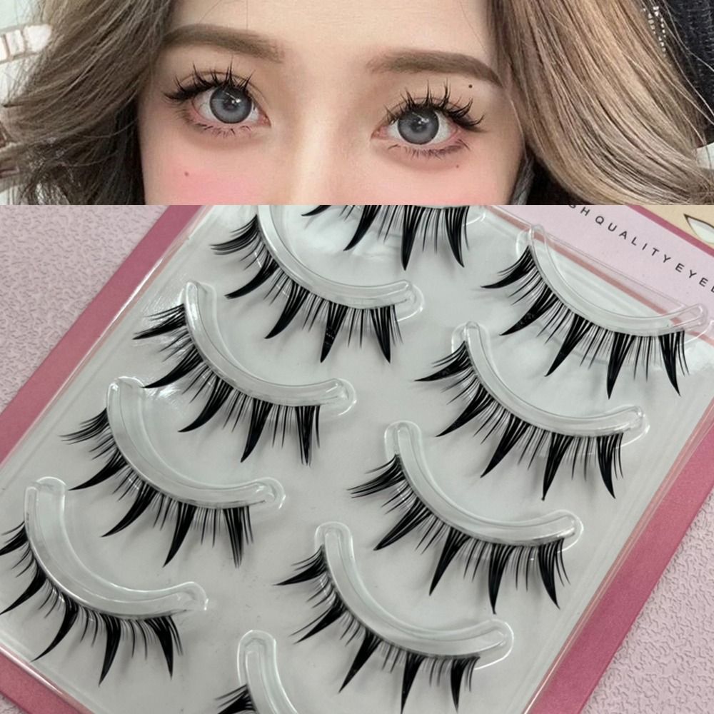5 Pairs Pack Japanese Cosplay  - Eyelash Extension Wet Look recension och pris