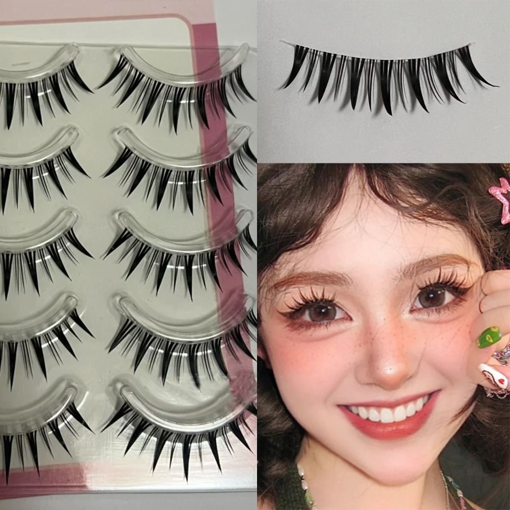 5 Pairs Pack Japanese Cosplay  - Eyelash Extension Wet Look recension och pris