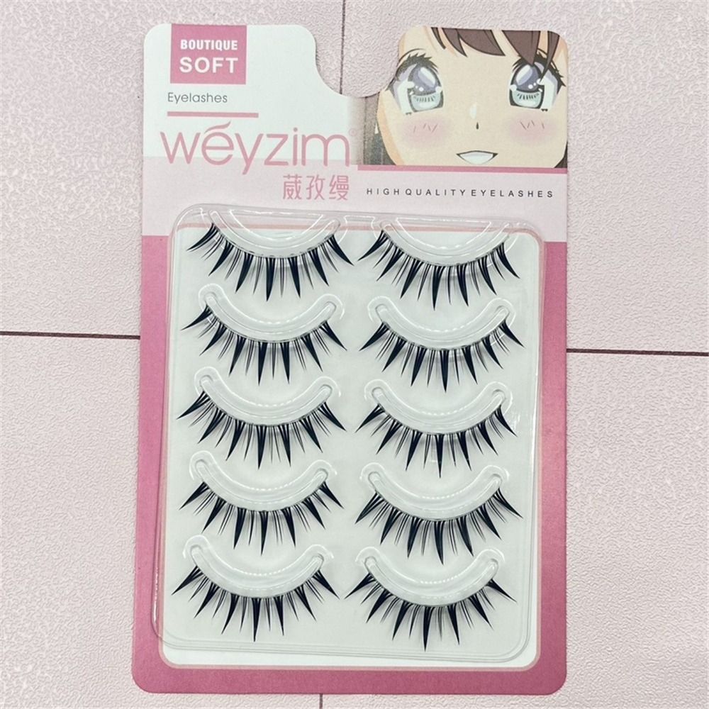 5 Pairs Pack Japanese Cosplay  - Eyelash Extension Wet Look recension och pris